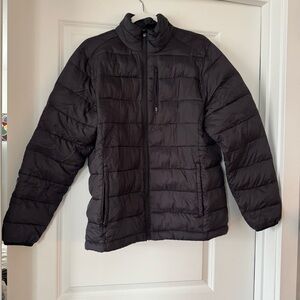 Black thin puffer waterproof jacket